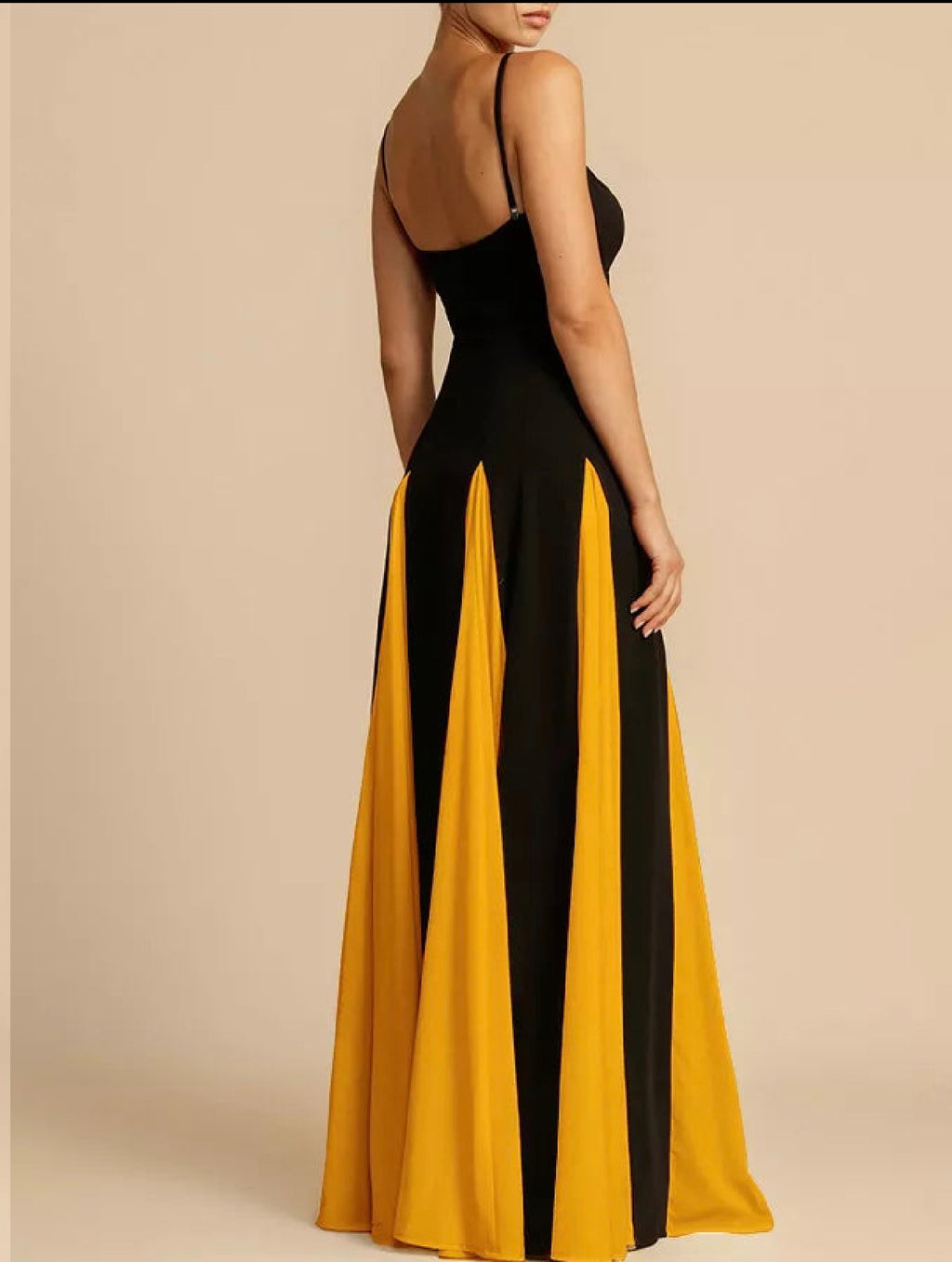 Two-Tone Flowing Maxi Dress